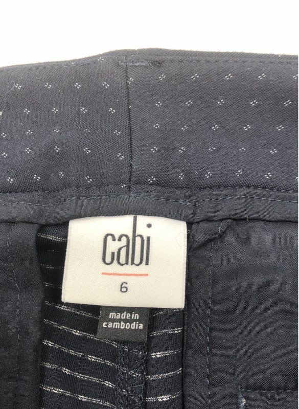 Cabi Women's Black Micro Pattern Cropped Ankle Career Trousers Size 6