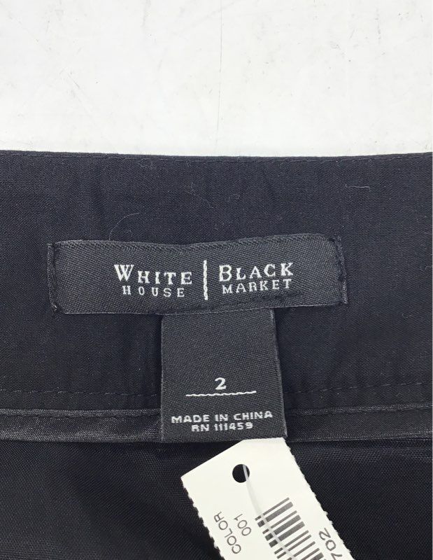 White House Black Market Women's Black Tiered Pleated Pencil Skirt Size 2 NWT