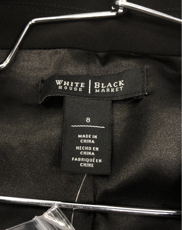 White House Black Market Women's Black Sleeveless Surplice Tuxedo Dress Sz 8 NWT
