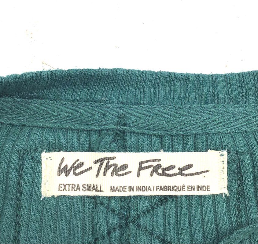 We The Free Women's Teal Just One Of Those Things Gauze Henley Tunic Top Sz XS