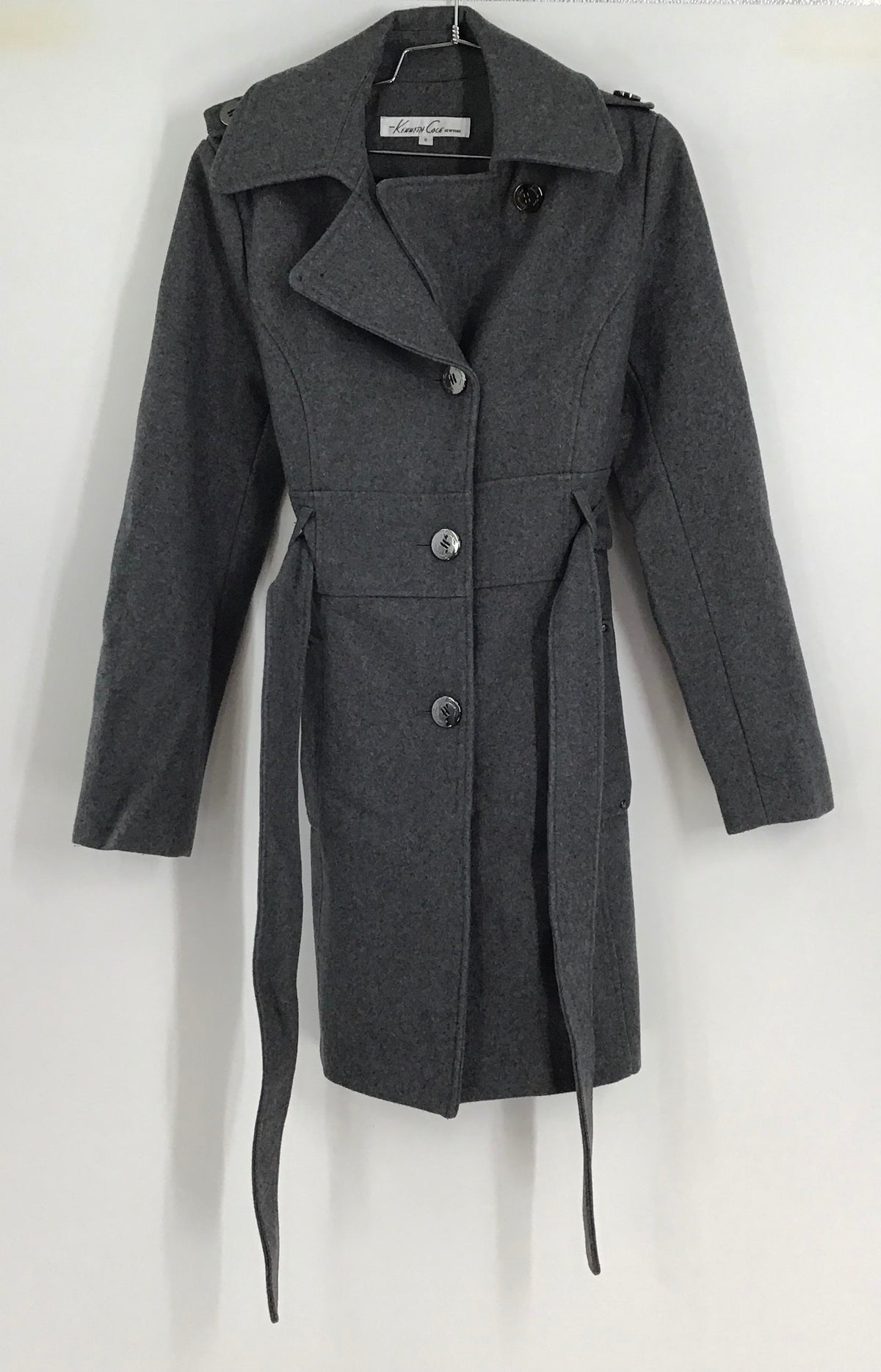 Kenneth Cole Women&#39;s Gray Trench Coat - Size 6