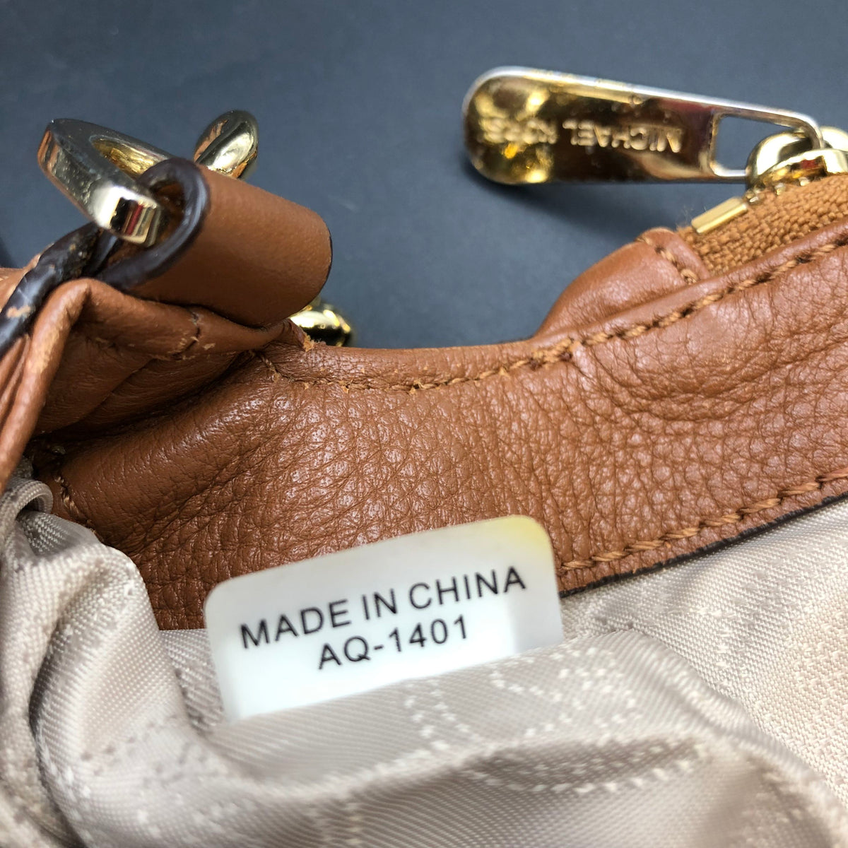 Michael Kors Brown Pebbled Leather 'Bedford' Crossbody Bag (+COA)