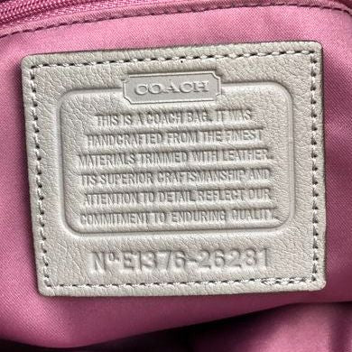 Coach Grey Madison Op Art Needlepoint Burrow Shoulder Bag Silver Hardware COA