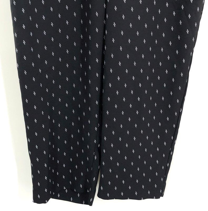 Vince Camuto Women's Rich Black Elegant Mix Geometric Elastic Waist Pants Sz M