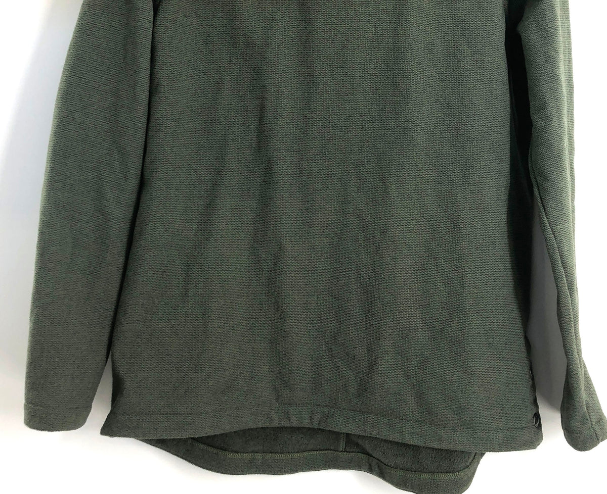 The North Face Women's Green Crescent Snap Neck Sweater Fleece Pullover Sz M