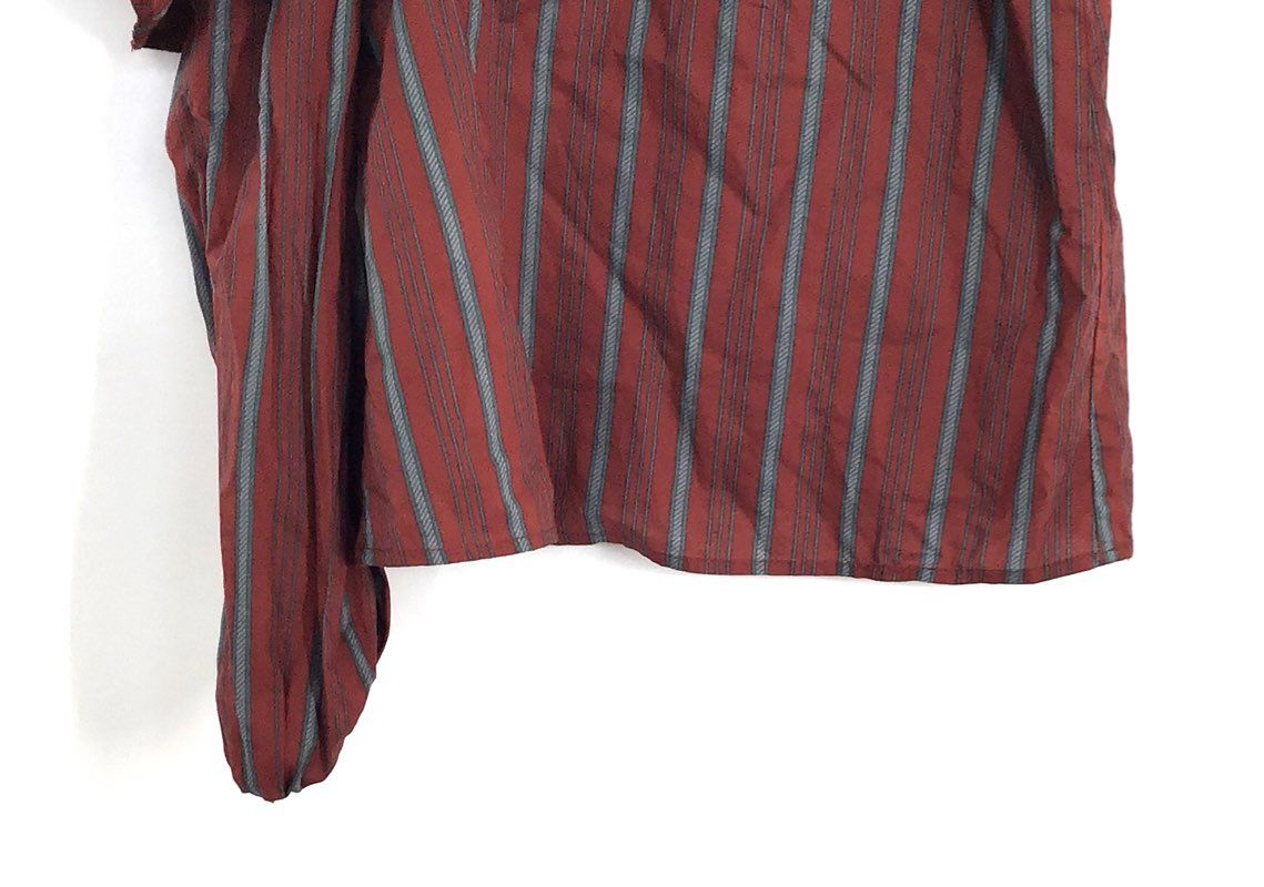 J.O.A. Los Angeles Women's Rust Red Striped One Shoulder Ruffle Top Sz XS