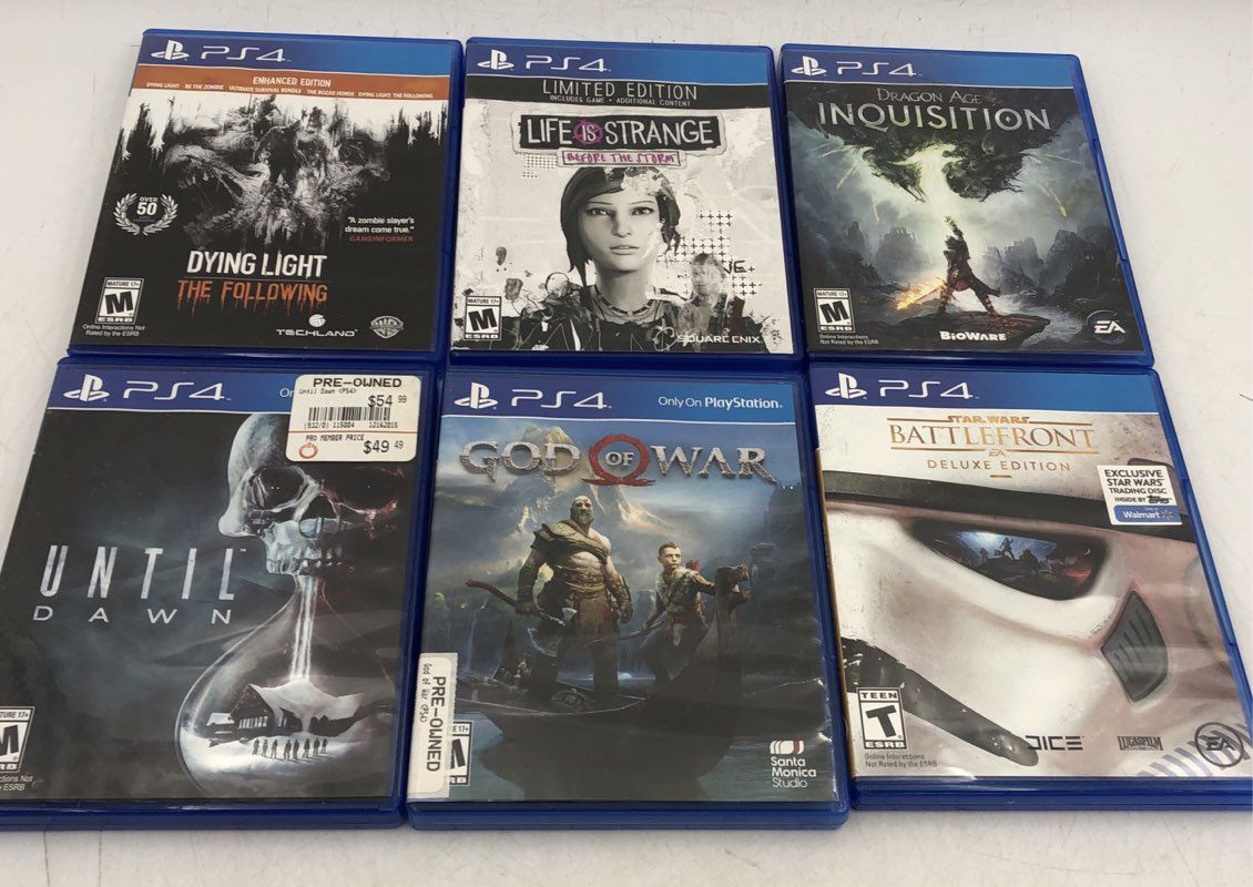 Sony PlayStation 4 God Of War, Until Dawn, Far Cry Primal &amp; More Games Lot 16