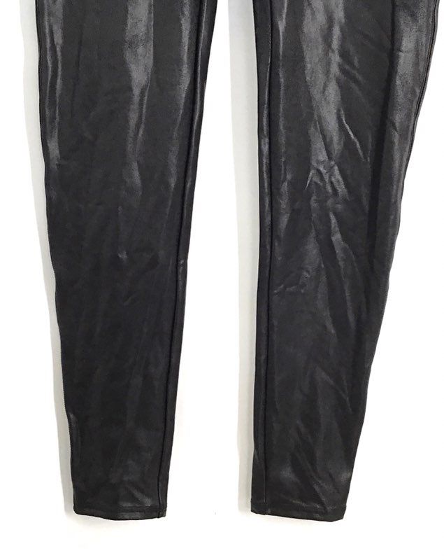 Spanx Women's Black Faux Leather High Waisted Leggings Sz XL NWT 2437