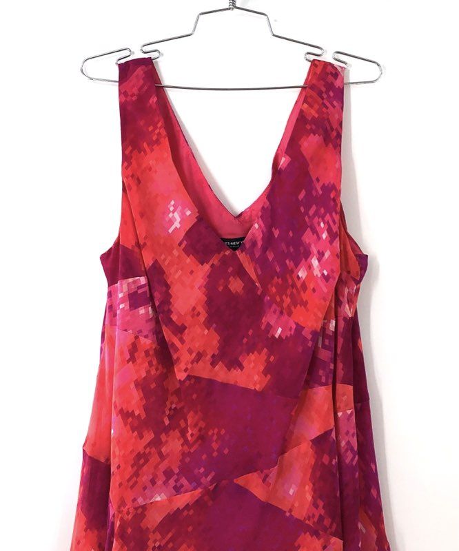 Jones New York Women's Pink Orange Multi Carnival of Color Dress NWT Sz 16W