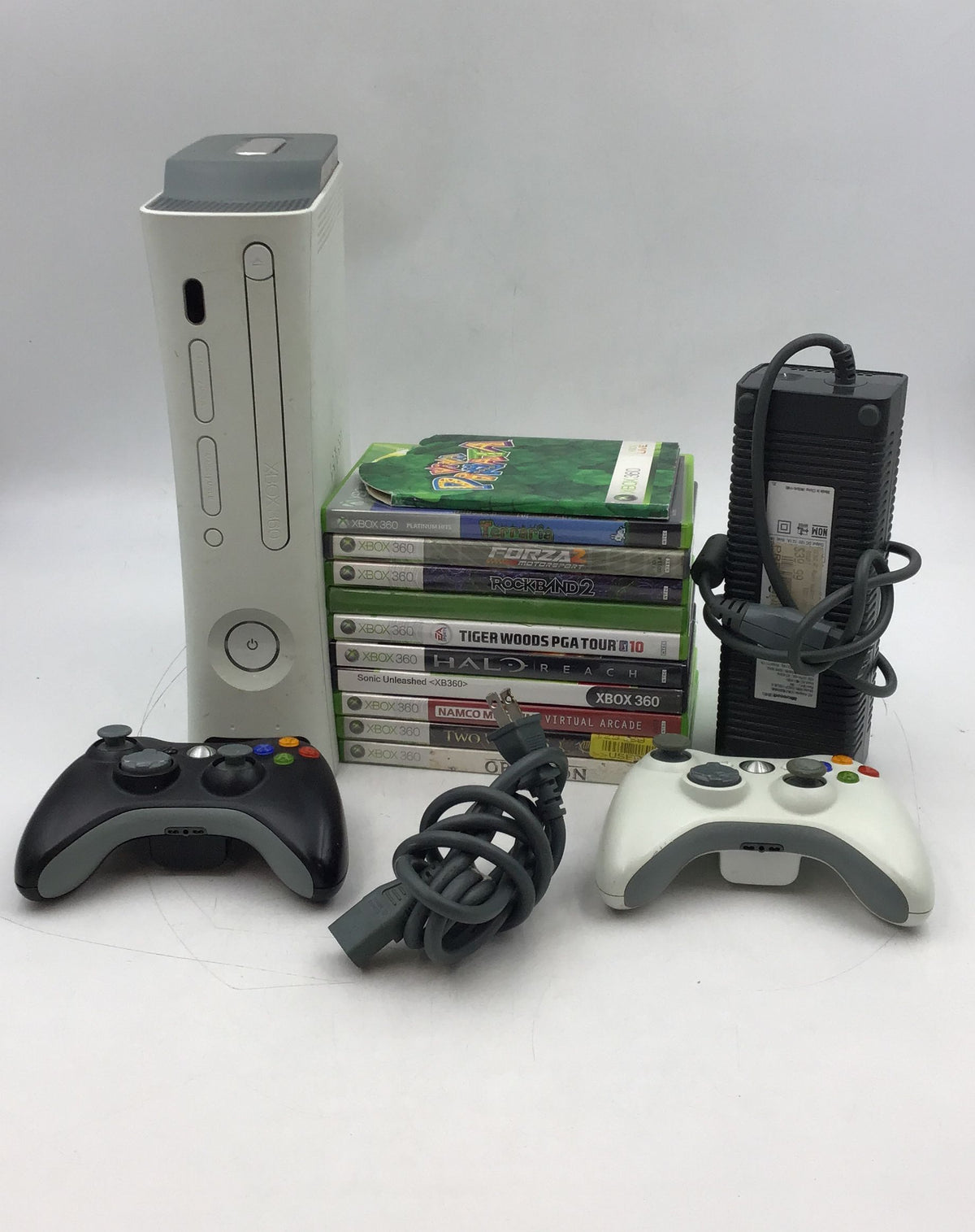 Microsoft Xbox 360 Console And Accessories Lot - Halo Reach, Rock Band 2 &amp; More