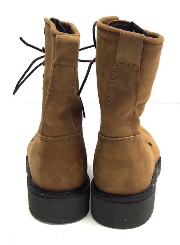 Justin Original Work Boots 0760 Kiltie Lace Up Tan Leather Men's Size 10EE