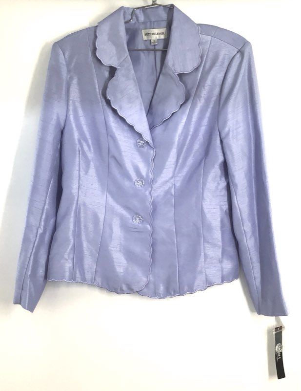 Suit Du Jour Women's Lavender Scalloped Jacket Textured Y2K Vintage NWT Sz 14