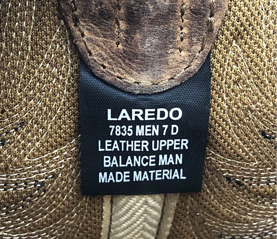 Laredo 7835 Brown Distressed Leather Square Toe Cowboy Boots Men's Size 7D