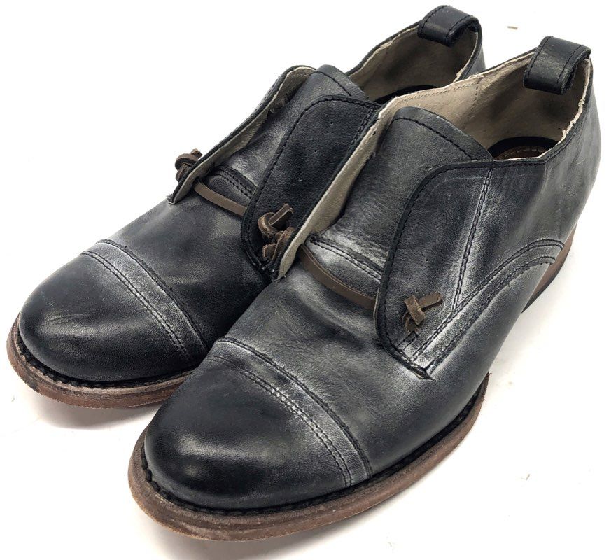 Freebird by Steven Mabel Black Distressed Leather Oxford Shoes Women's Size 7