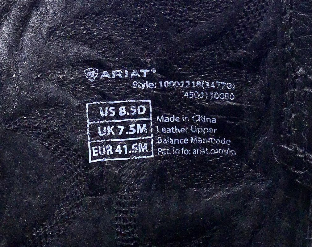 Ariat Men's Black Leather Western Boots - Size 8.5D