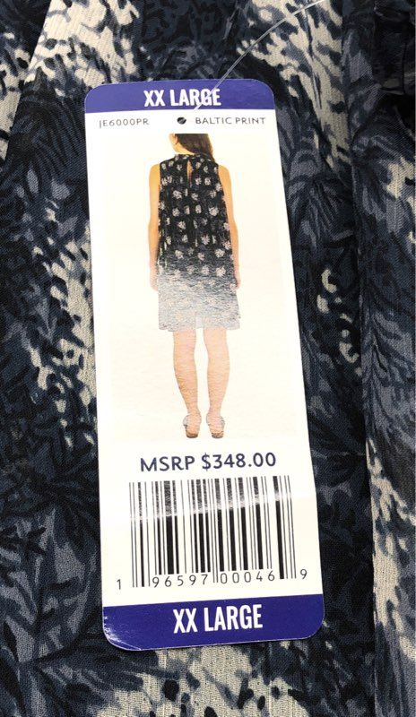 Joie Women's NWT Baltic Print Smocked Neck Sleeveless Mini Dress XXL