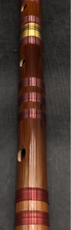 Chinese Dizi Transverse Flute 2-Piece Bamboo Instrument with Bone Ends