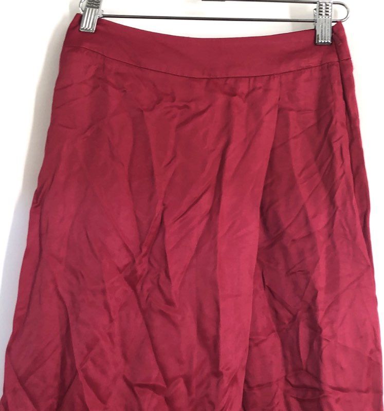 Armani Exchange Women's Red Satin Wide Leg Trousers Pants Size 0