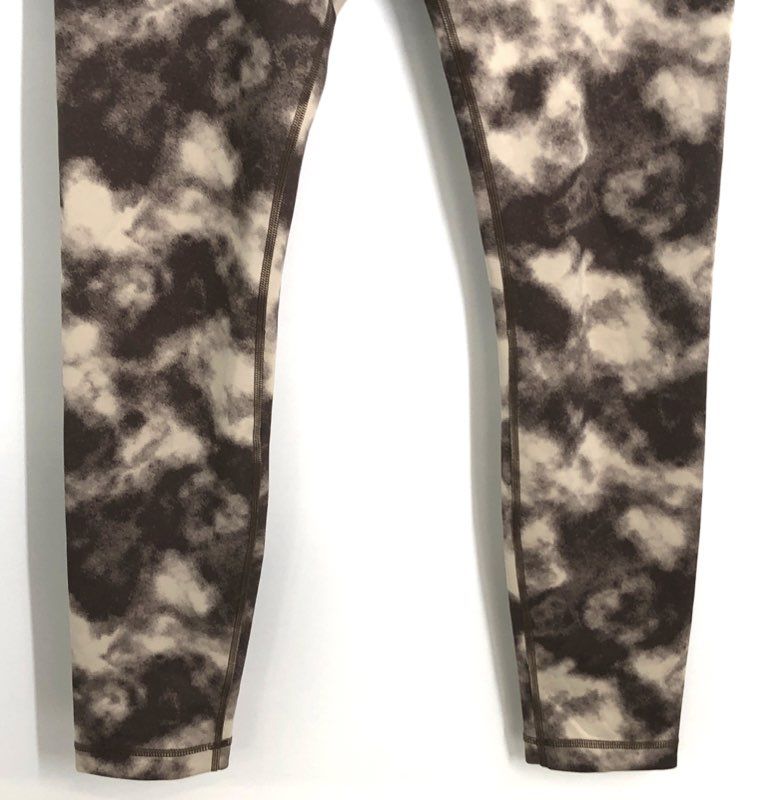 Tan + Lines Sport Women's Brown Tie Dye High Waist Leggings Sivan Ayla Sz L