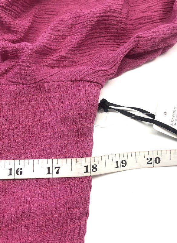 1.STATE Women's Pink Smocked Square Neck Balloon Sleeve Rayon Blouse NWT Sz XL