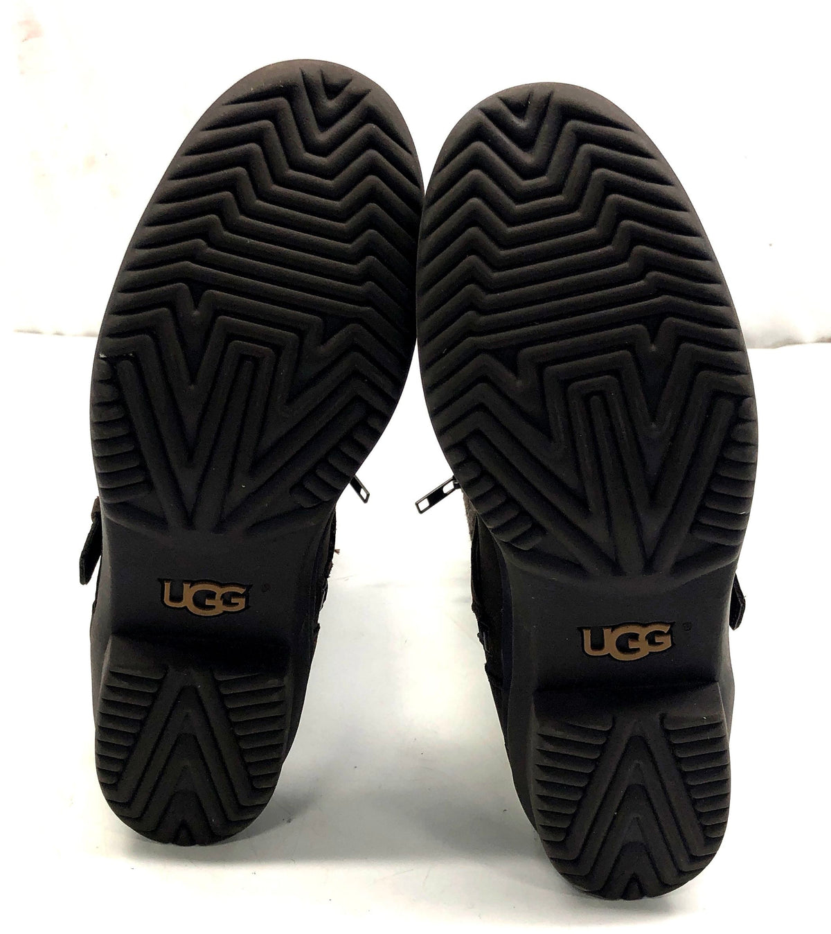 Ugg Simmens Waterproof Brown Leather Wool Moto Boots Women's Size 9