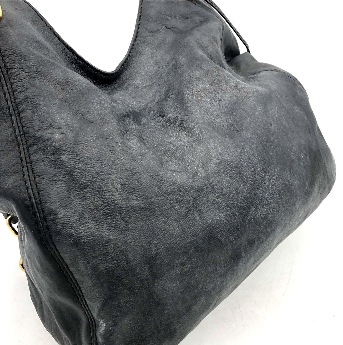 Authentic Michael Kors Dark Charcoal Gray Leather Shoulder Bag - COA Included