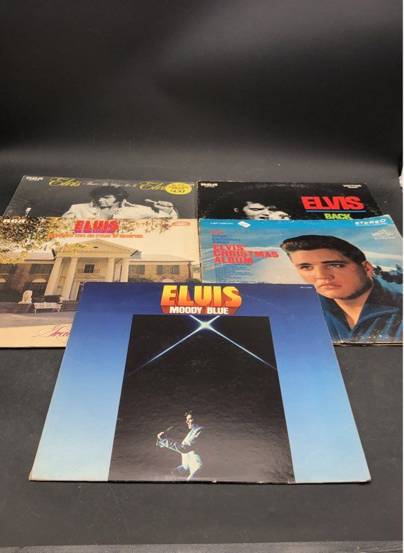 Elvis Back In Memphis Moody Blue & More Classic Rock Vinyl Records Lot Of 5