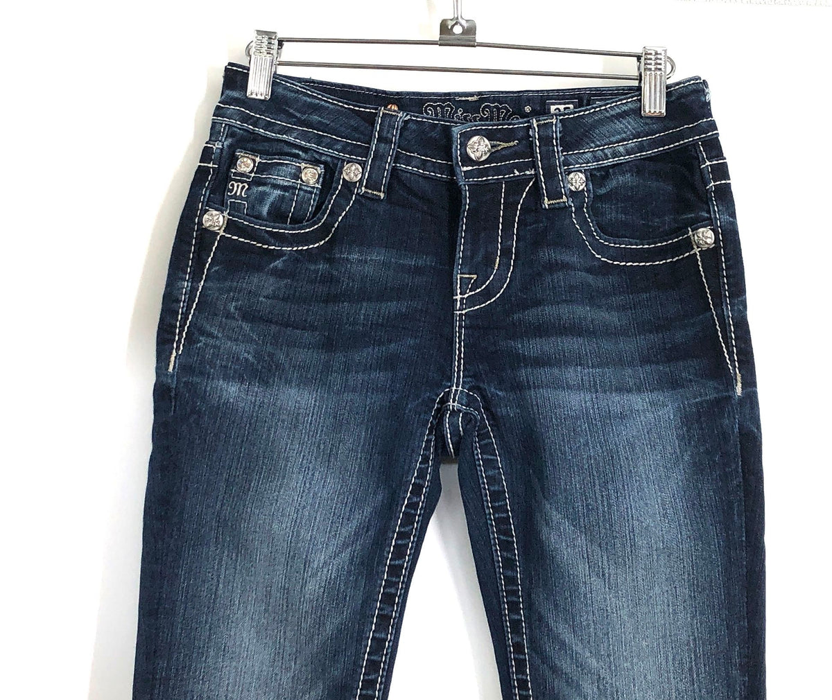 True Religion Women's Dark Wash Mid-Rise Skinny Jeans Sz 42