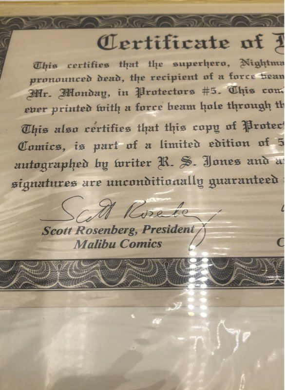 1992 Malibu Protectors #5 Signed Derenick & Jones LE /5000 COA Ken Goldin