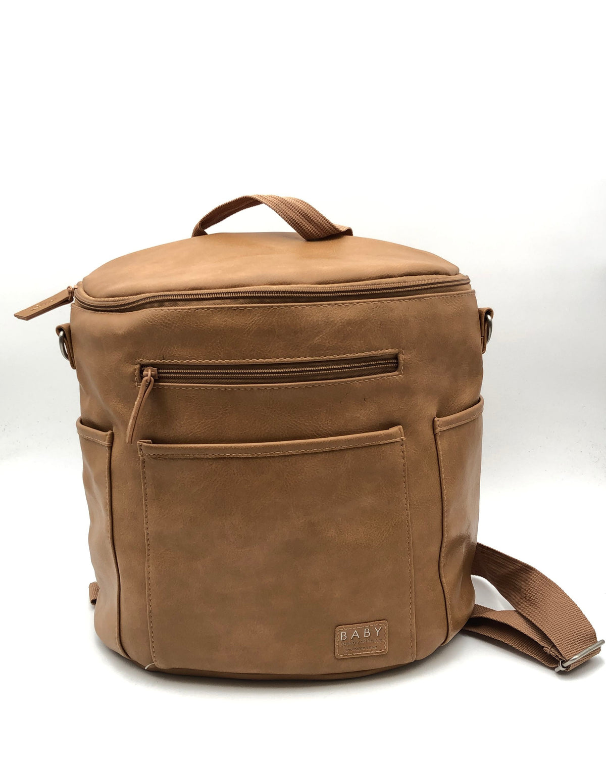 Baby Innovations Brown Faux Leather Diaper Bag Backpack Travel Unisex