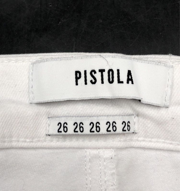 Pistola Women's White Distressed Skinny Jeans Ripped Denim Pants Size 26