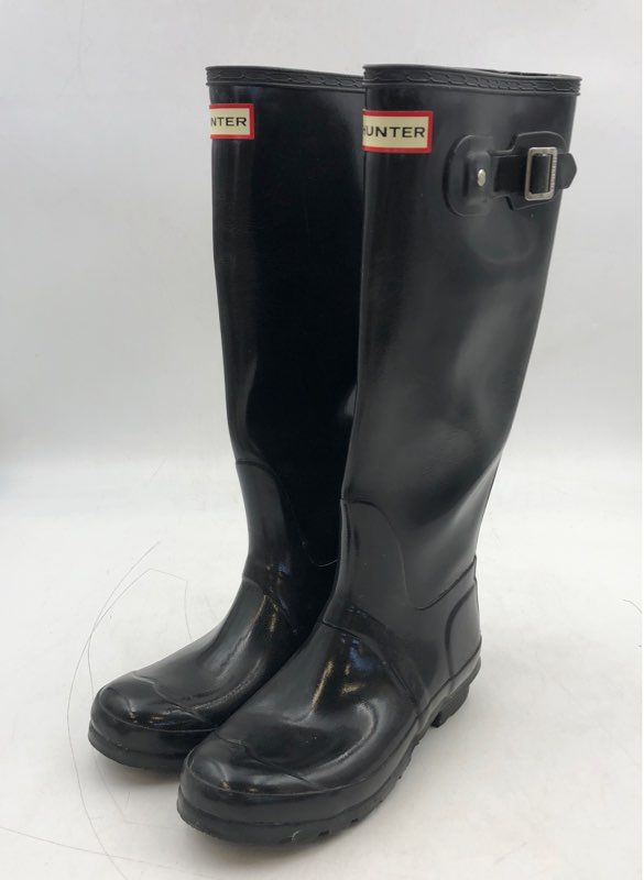 Hunter Women&#39;s Black Knee High Round Toe Rain Boots - Size 6