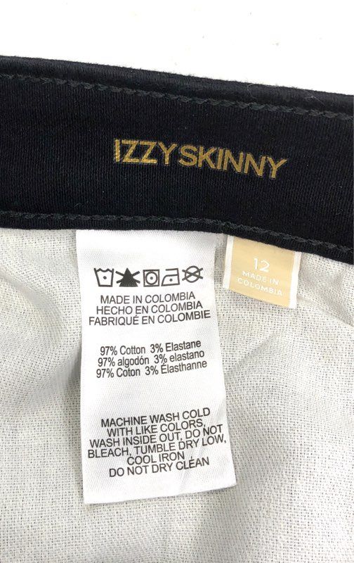 Michael Kors Women's Izzy Skinny Pants Black Cotton Stretch Size 12 NWT