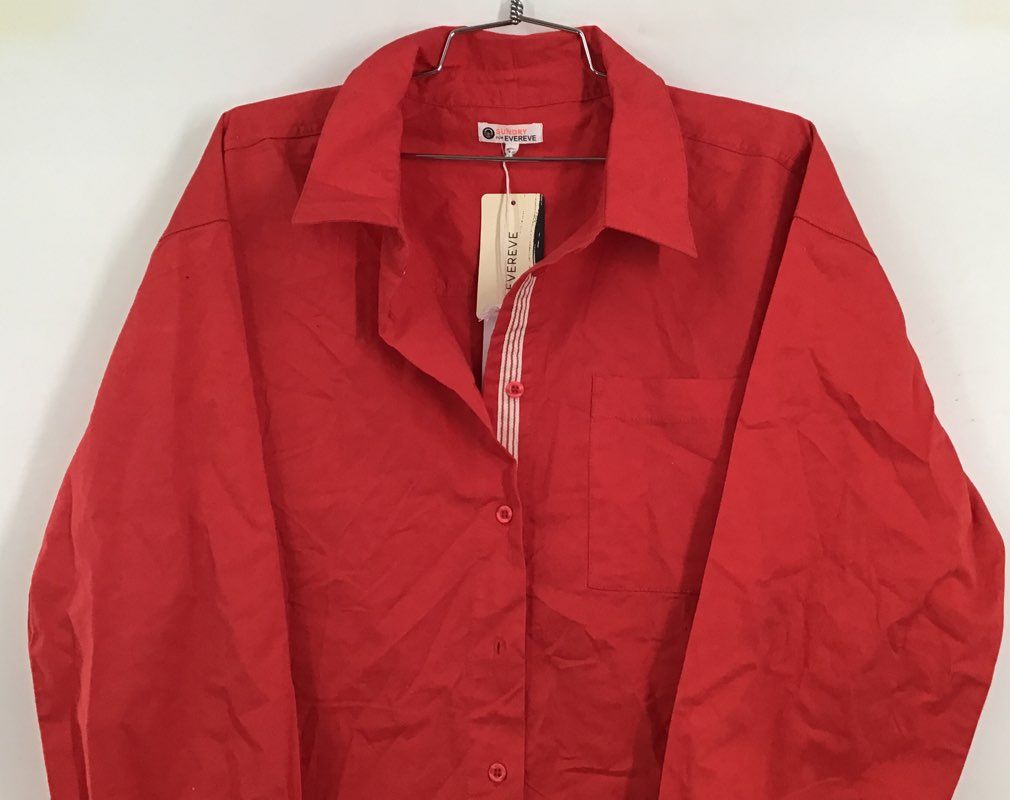 NWT Sundry For Evereve Women&#39;s Cherry Red Button-Up Shirt - Size 2