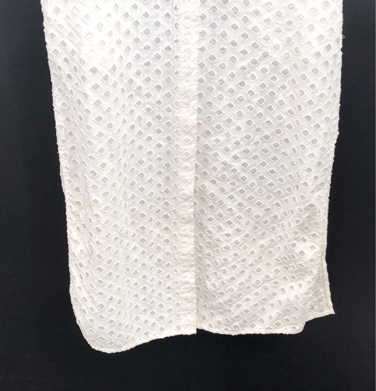 Gibson Latimer Women's Ivory Eyelet Sleeveless Button Front Shirt Dress NWT Sz S
