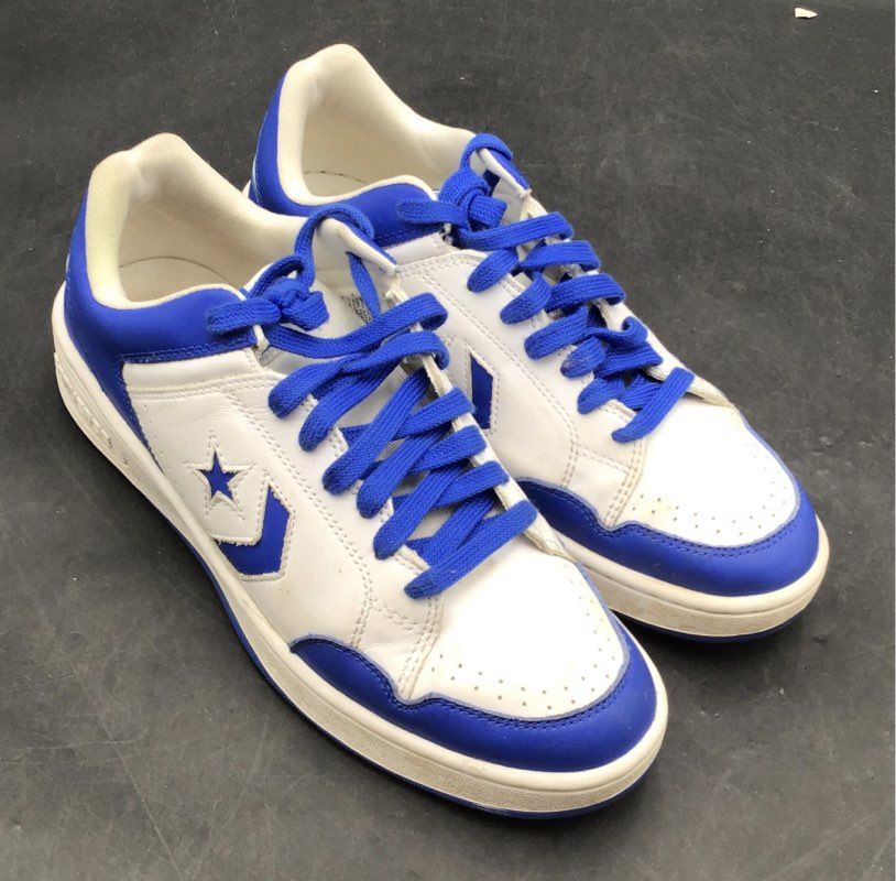 Converse Weapon OX White Laser Blue Low Top Basketball Sneakers Men's Size 12
