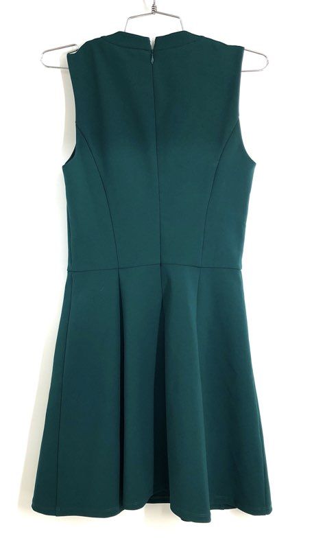 Madewell Women's Teal Green Ponte Fit and Flare Sleeveless Zip Back Dress Sz 0