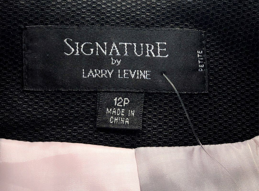 Signature by Larry Levine Women's Black 3/4 Sleeve Cuffed Blazer Jacket NWT 12P