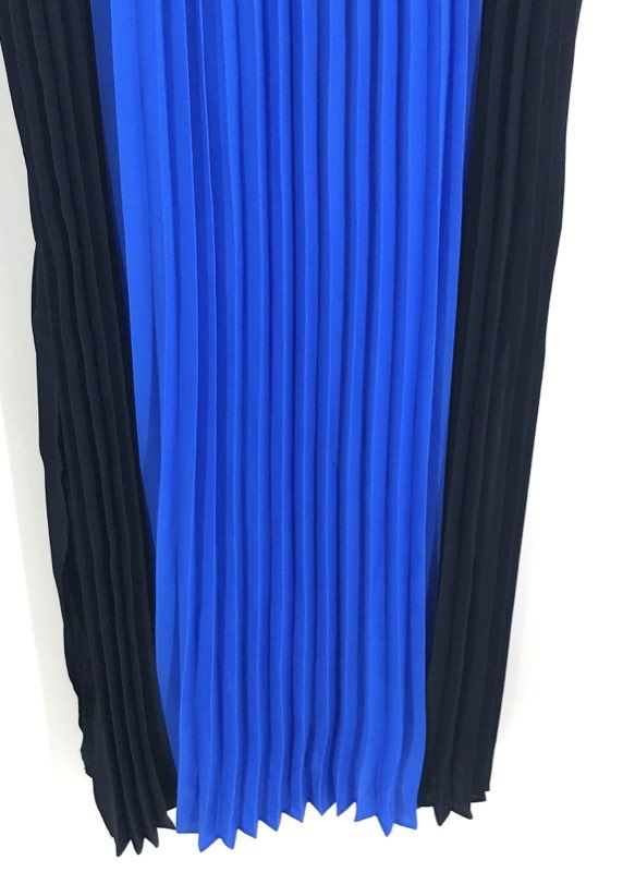 Banana Republic Women's Pleated Colorblock Midi Dress Blue Black NWT Size 6