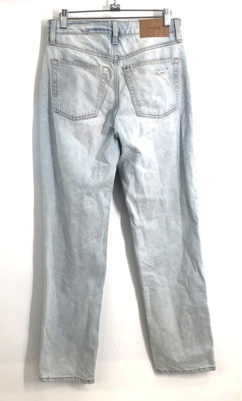H&M &Denim Women's 90's Boyfriend Jeans Light Wash High Waist Distressed Sz 2