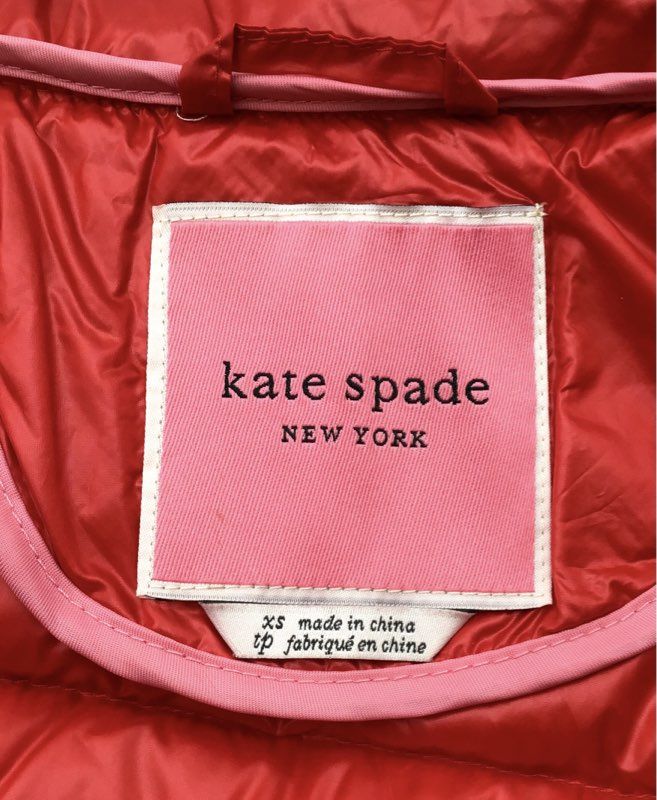 Kate Spade Women&#39;s Red Collared Full Zip Puffer Jacket - Size XS