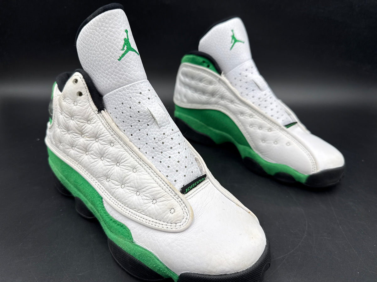 Nike Air Jordan 13 Retro Lucky Green White Black Size 5Y COA