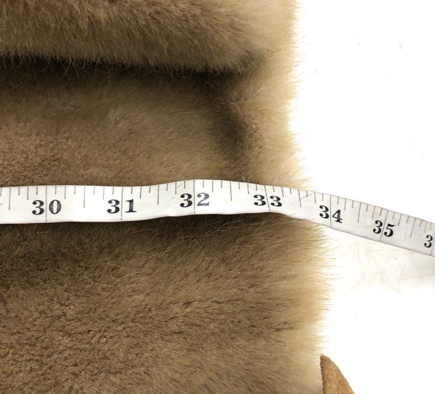 Vintage 70s Lilli Ann Women's Penny Lane Faux Fur Suede Belted Coat Sz S