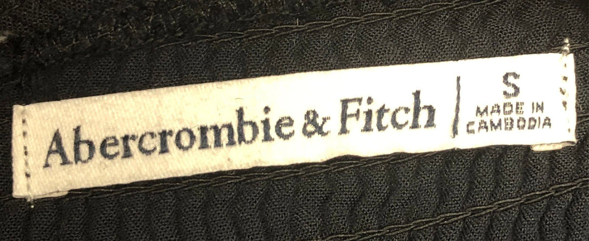 Abercrombie & Fitch Women's Black Linen Blend Knot Front Mini Dress Sz S