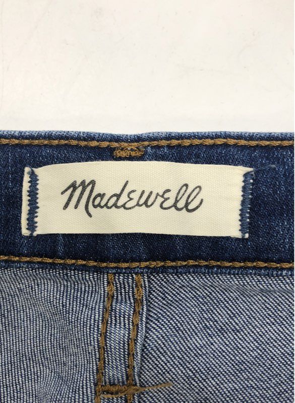 Madewell Women's 9" Mid-Rise Skinny Jeans Blue Button Fly Raw Hem Size 27