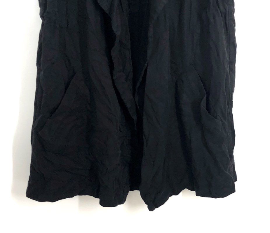 BB Dakota Women's Black Tencel Drape Front Sleeveless Layered Vest Sz S