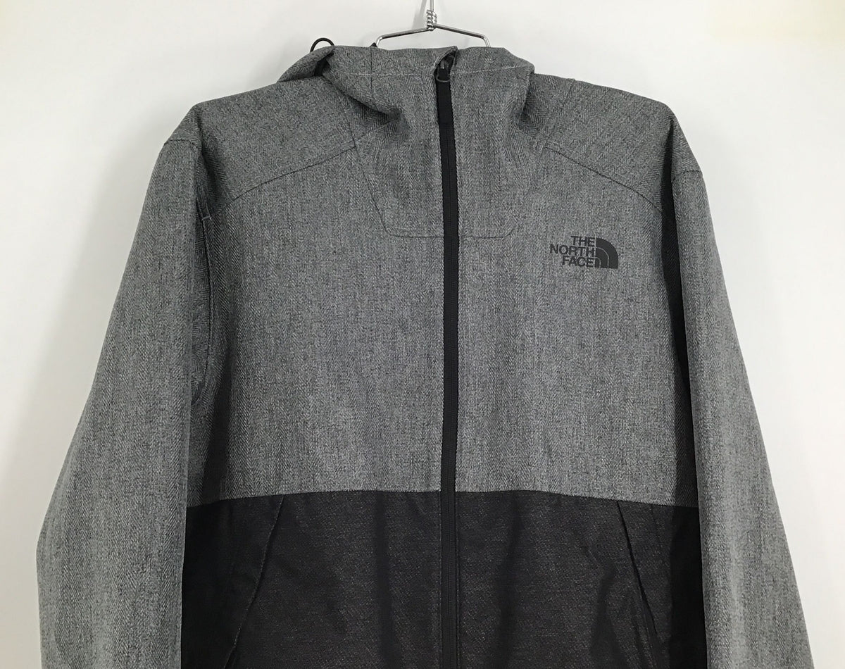 The North Face Men&#39;s Gray Black Full Zip Hooded Jacket - Size Medium