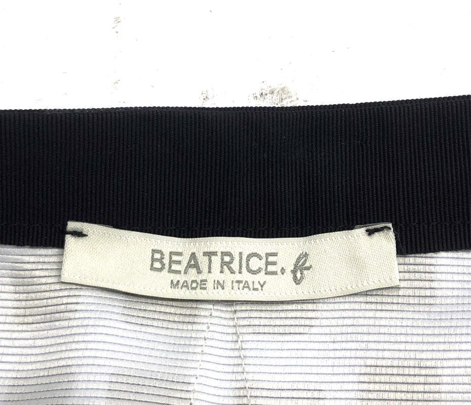 Beatrice .b Women's Geometric Pleated Skirt Sequin Trim Italy Sz 4