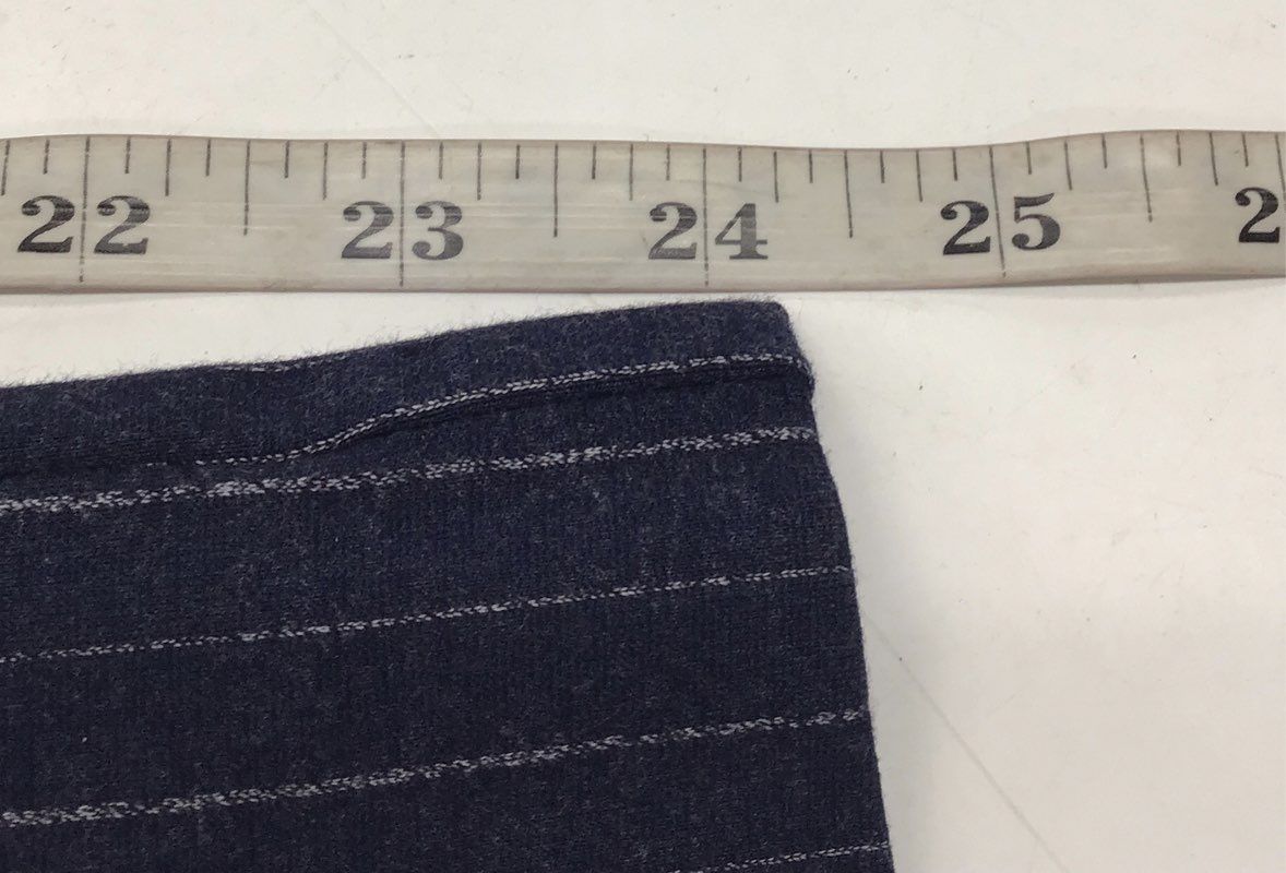Gap Women's Navy Blue Pinstriped Crop Flare Pants Elastic Waist Side Zip Size 6