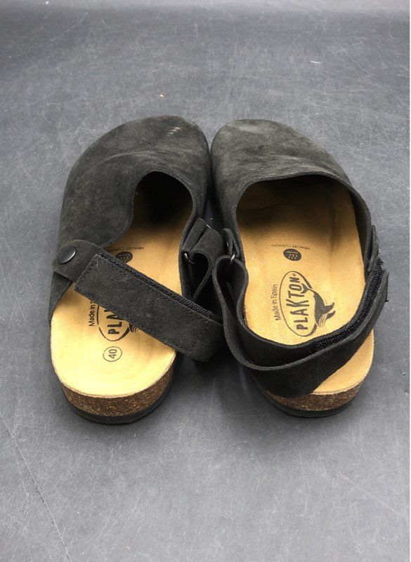 Plakton Women's Black Suede Clogs - Size 40